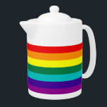 7 Stripes Regenboogkap Pride Flag Teapot Theepot<br><div class="desc">7 Stripes Regenboogkap Pride Flag Teapot 

 Versie met een ophete roze streep verwijderd vanwege de onbeschikbaarheid van warmroze stof (1978-79).</div>