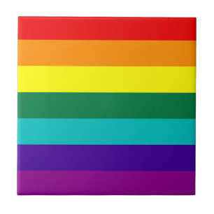 7 Stripes Regenboogkap Pride Flag Tile Tegeltje