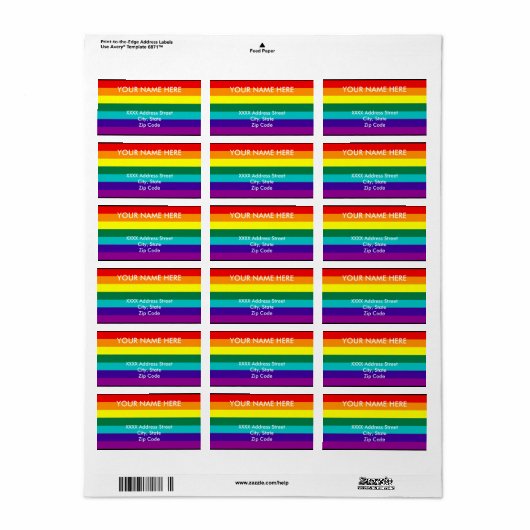 7 Stripes regenboogpride Etiket (Full Sheet)