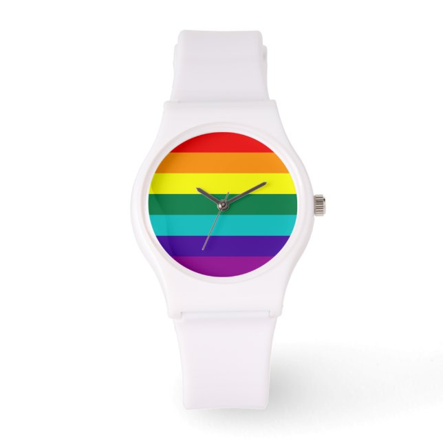 7 Stripes regenboogpride Horloge (Voorkant)