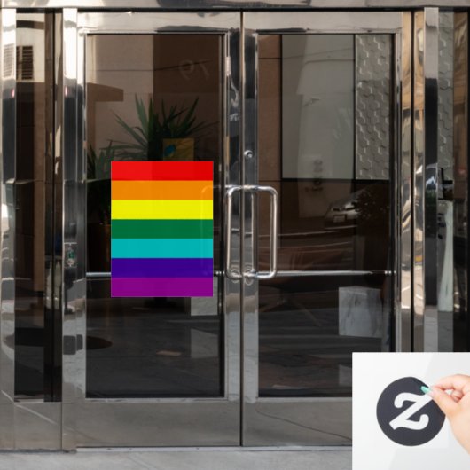 7 Stripes regenboogpride Raamsticker (Kantoordeur)
