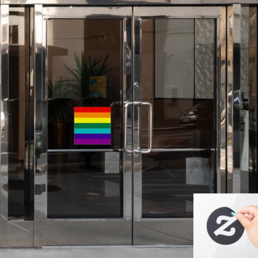 7 Stripes regenboogpride Raamsticker (Kantoordeur)