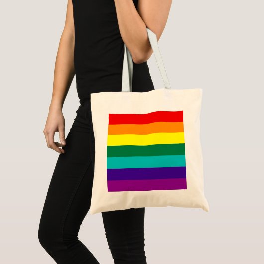 7 Stripes regenboogpride Tote Bag (Voorkant (product))