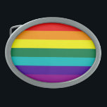 7 Stripes regenboogpride-valgordel sluiting Gesp<br><div class="desc">7 Stripes Rainbow Gay Pride Flag Belt Sluiting met hete roze streep verwijderd omdat er geen hete roze stof beschikbaar is (1978-79).</div>