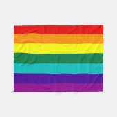 7 Stripes Regenboogpride vlag Fleece Deken (Voorkant (Horizontaal))