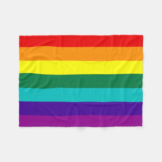 7 Stripes Regenboogpride vlag Fleece Deken (Voorkant (Horizontaal))