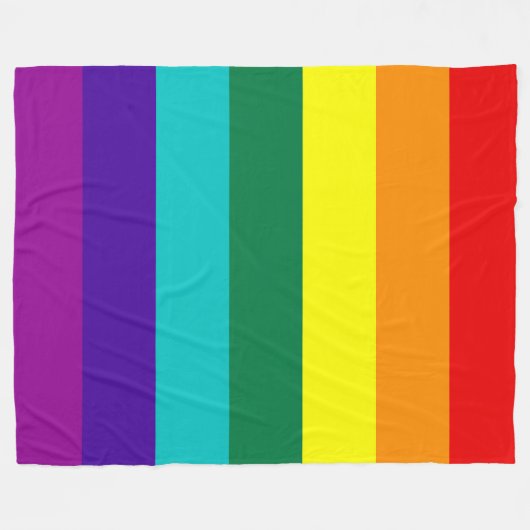 7 Stripes Regenboogpride vlag Fleece Deken (Voorkant (Horizontaal))