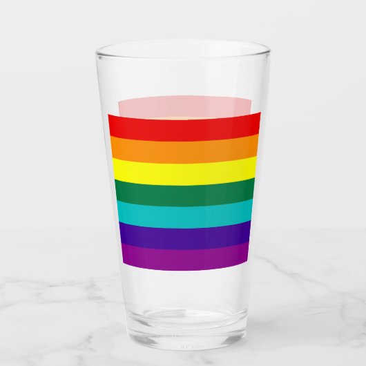 7 Stripes Regenboogpride vlag Glas (Achterkant)