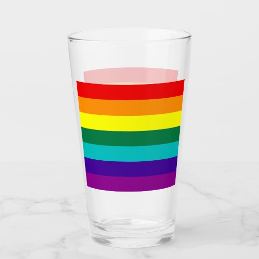 7 Stripes Regenboogpride vlag Glas (Voorkant)