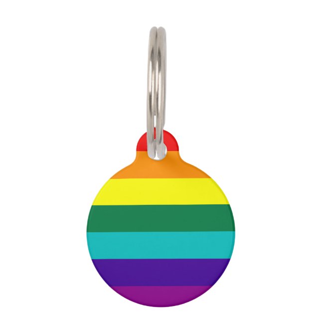 7 Stripes Regenboogpride vlag Huisdierpenning (Voorkant)