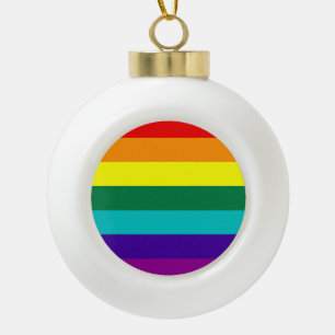 7 Stripes Regenboogpride vlag Keramische Bal Ornament