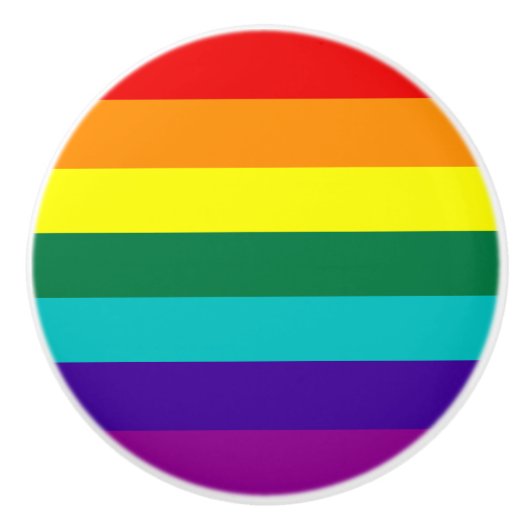 7 Stripes Regenboogpride vlag Keramische Knop (Voorkant)