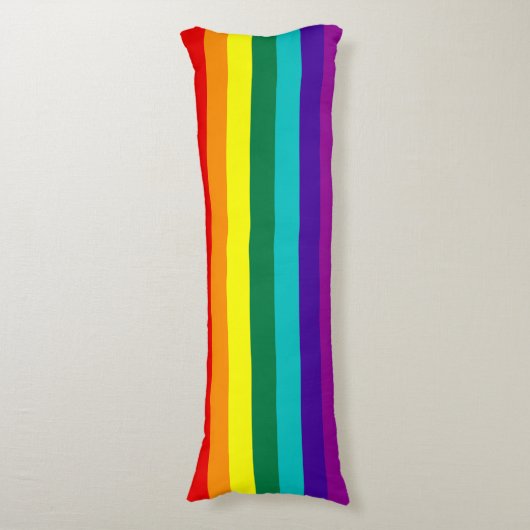 7 Stripes Regenboogpride vlag Lichaamskussen (Voorkant Verticaal)