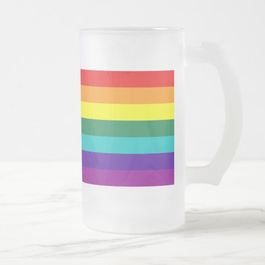 7 Stripes Regenboogpride vlag Matglas Bierpul (Rechts)