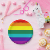 7 Stripes Regenboogpride vlag Papieren Bordje (Feest)