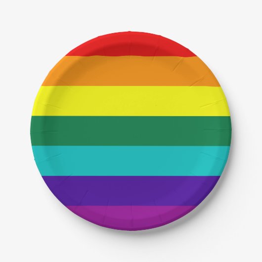 7 Stripes Regenboogpride vlag Papieren Bordje (Voorkant)