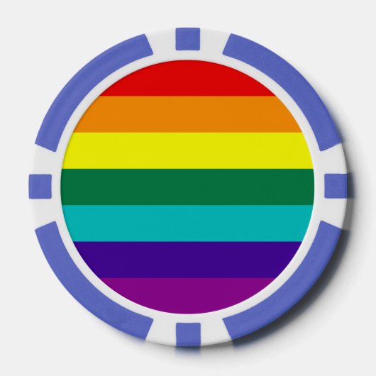 7 Stripes Regenboogpride vlag Poker Chips (Voorkant)