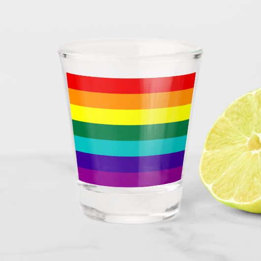 7 Stripes Regenboogpride vlag Shot Glas (Voorkant)