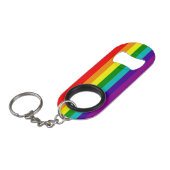 7 Stripes Regenboogpride vlag Sleutelhanger Flessenopener (Voorkant Gekanteld)