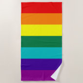 7 Stripes Regenboogpride vlag Strandlaken (Voorkant)