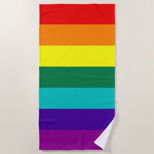 7 Stripes Regenboogpride vlag Strandlaken (Voorkant)