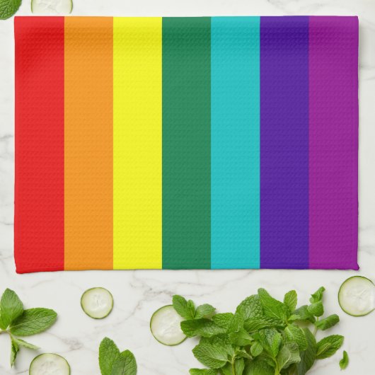 7 Stripes Regenboogpride vlag Theedoek (Gevouwen)