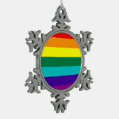 7 Stripes Regenboogpride vlag Tin Sneeuwvlok Ornament (Links)