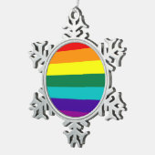 7 Stripes Regenboogpride vlag Tin Sneeuwvlok Ornament (Rechts)