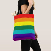 7 Stripes Regenboogpride vlag Tote Bag (Dichtbij)