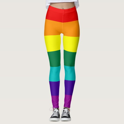 7 Stripes regenboogvlag Leggings (Voorkant)