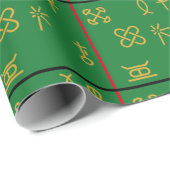 7 Symbolen van Kwanzaa met pan-Afrikaanse vlagkleu Cadeaupapier (Rol Hoek)