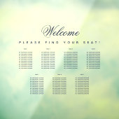 7 Tabel Transparante Zitenkaart Navy Blue Script Raamsticker (Vel 3)