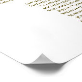 7 Tabeljauwgumkaart met wit en goudkoolstof Poster (Hoek)