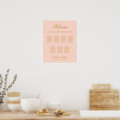 7 Tabellen Blush roze Simple Weddenschappen Poster (Keuken)
