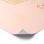 7 Tabellen Blush roze Simple Weddenschappen Poster (Hoek)