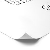 7 Tabellen Eenvoudige zwarte witte bruiloft Poster (Hoek)