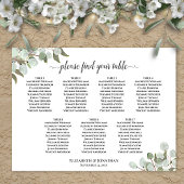 7 Tafel bijtende Eucalyptus Wedding Seating Chart Poster