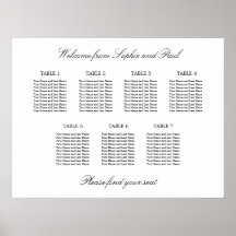 7 Tafel Elegante Minimalistische Zitplaatsindeling
