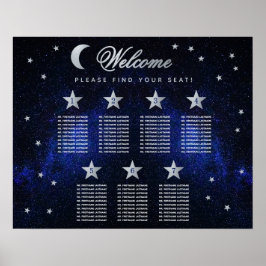 7 Tafel Hemelse Trouw Sterren Maan Zitplaats Grafi Poster