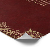 7 Tafel Oudroze Goud Schrift Zitplaatsindeling Poster (Hoek)