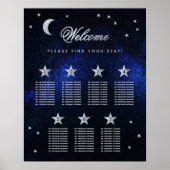 7 Tafel Sky Stars Hemels Huwelijks zitplaatsenkaar Poster (Voorkant)