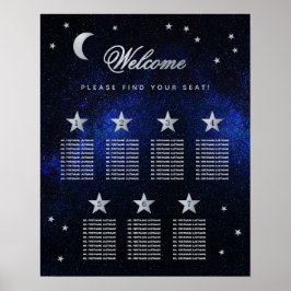 7 Tafel Sky Stars Hemels Huwelijks zitplaatsenkaar Poster