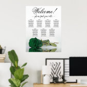 7 Tafel Smaragd Groen Roos Trouwstoelkaart Poster (Thuiskantoor)