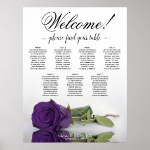 7 Tafelplaatje van het Royal Paarse Roos Wedding S Poster