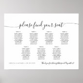 7 Tafels Modern Vind Uw Plaats Zitplaats Chart Poster (Voorkant)
