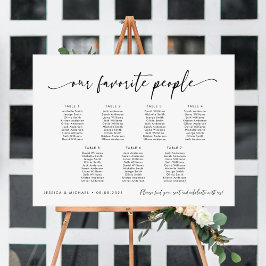 7 Tafels Ons favoriete zitplaatsindeling plan Poster