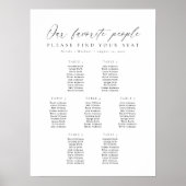 7 Tafels Onze favoriete mensen Zitplaatskaart Poster (Voorkant)