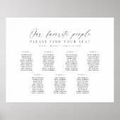 7 Tafels Onze favoriete Mensen Zitschema Plan Poster (Voorkant)