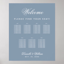 7 Tafels Stof Blauw Trouw Script Stoelenkaart