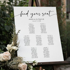 7 Tafels Vind Je Plaats Zitplaats Grafiek Poster